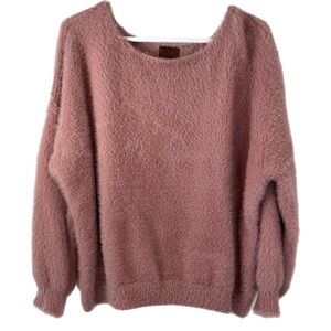 POL pink fuzzy oversized sweater